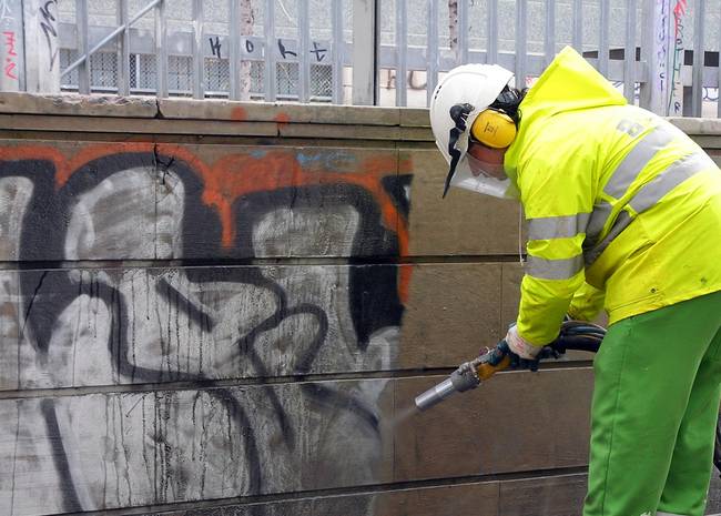 Graffiti removal blasting