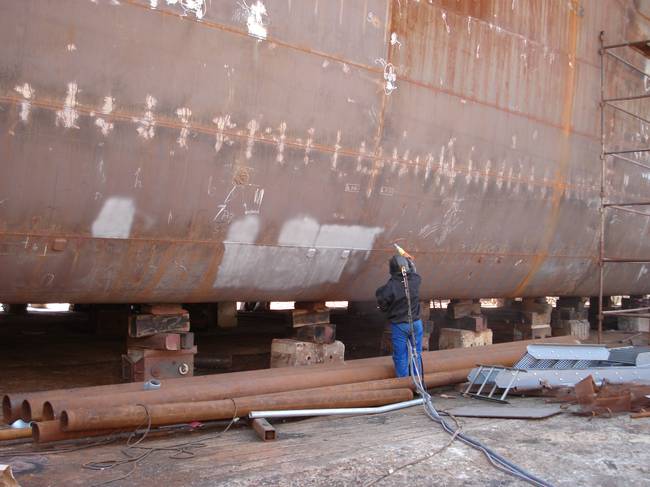 Shipyard blasting